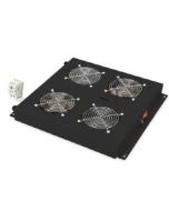 DIGITUS Střešní větrací jednotka, Unique síťové a Dynamic Basic, 2 ventilátory , termostat, spínač, černý (RAL 9005)