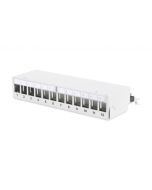 DIGITUS Modular Desktop Patch Panel, stíněný 12 portů, světle šedá
