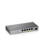 Zyxel GS1350-6HP, 6 Port managed CCTV PoE switch, long range, 60W, 802.3BT (1 year NCC Pro pack license bundled)
