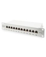 DIGITUS CAT 6A Patch Panel, stíněný, 12-portové pole se štítkem, 1U, 10 "montáž do stojanu, šedá RAL 7035