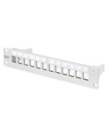 DIGITUS Modulární propojovací panel, stíněný, 12 portů, 1U, 254 mm (10 "), montáž do stojanu, šedá RAL 7035