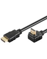 PremiumCord HDMI High Speed+Ethernet kabel, zlacený zahnutý konektor 90° 3m