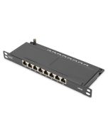 Propojovací panel DIGITUS CAT 6A, stíněný, 8portový, 0,5U, 10 ", černý