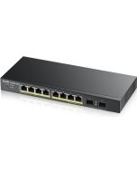 Zyxel GS1900-10HP v2, 10-port Desktop Gigabit Web Smart switch: 8x Gigabit metal + 2x SFP, IPv6, 802.3az (Green), PoE